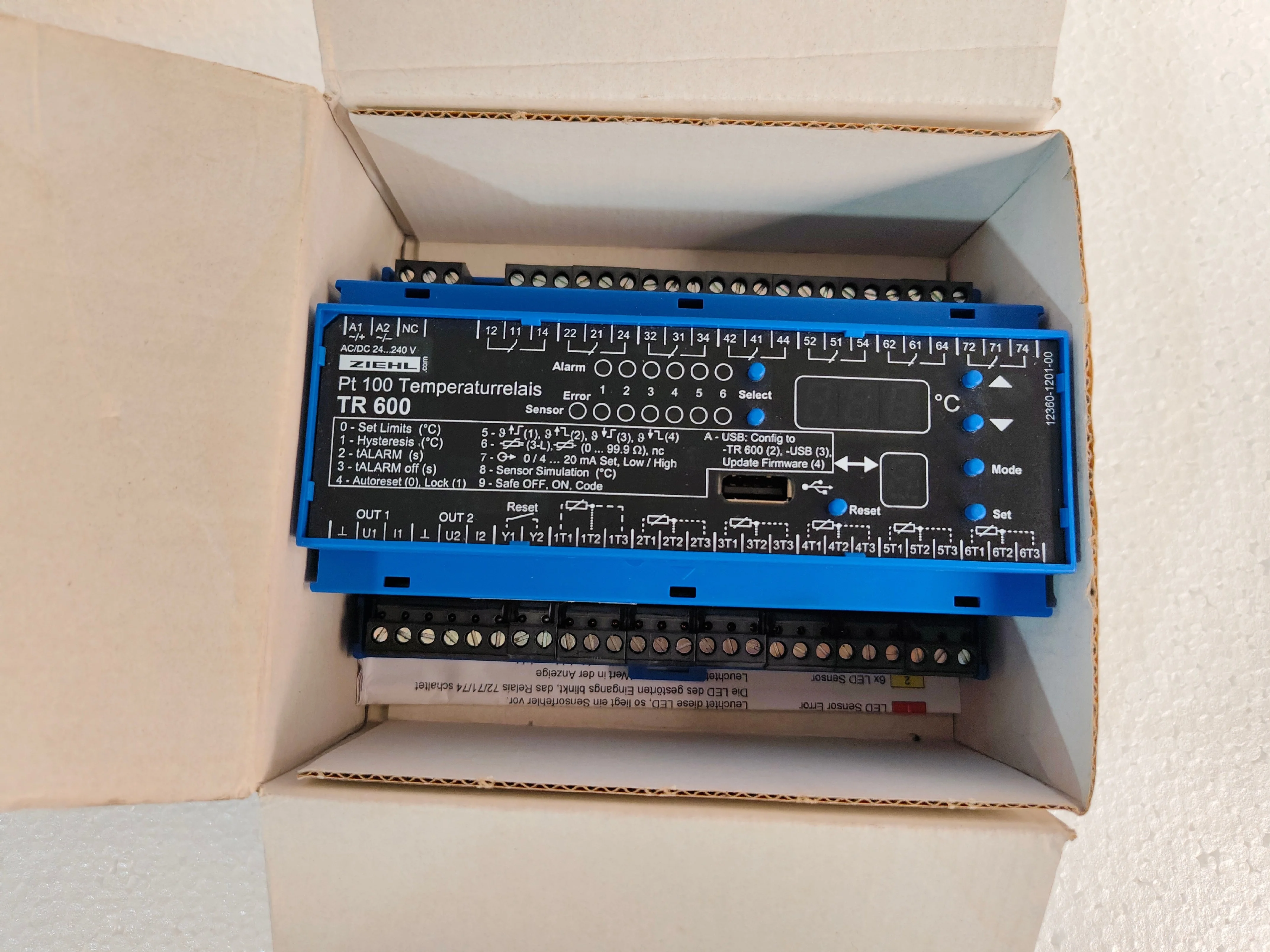 Ziehl pt100 / PT100 Temperature Relay Type TR600