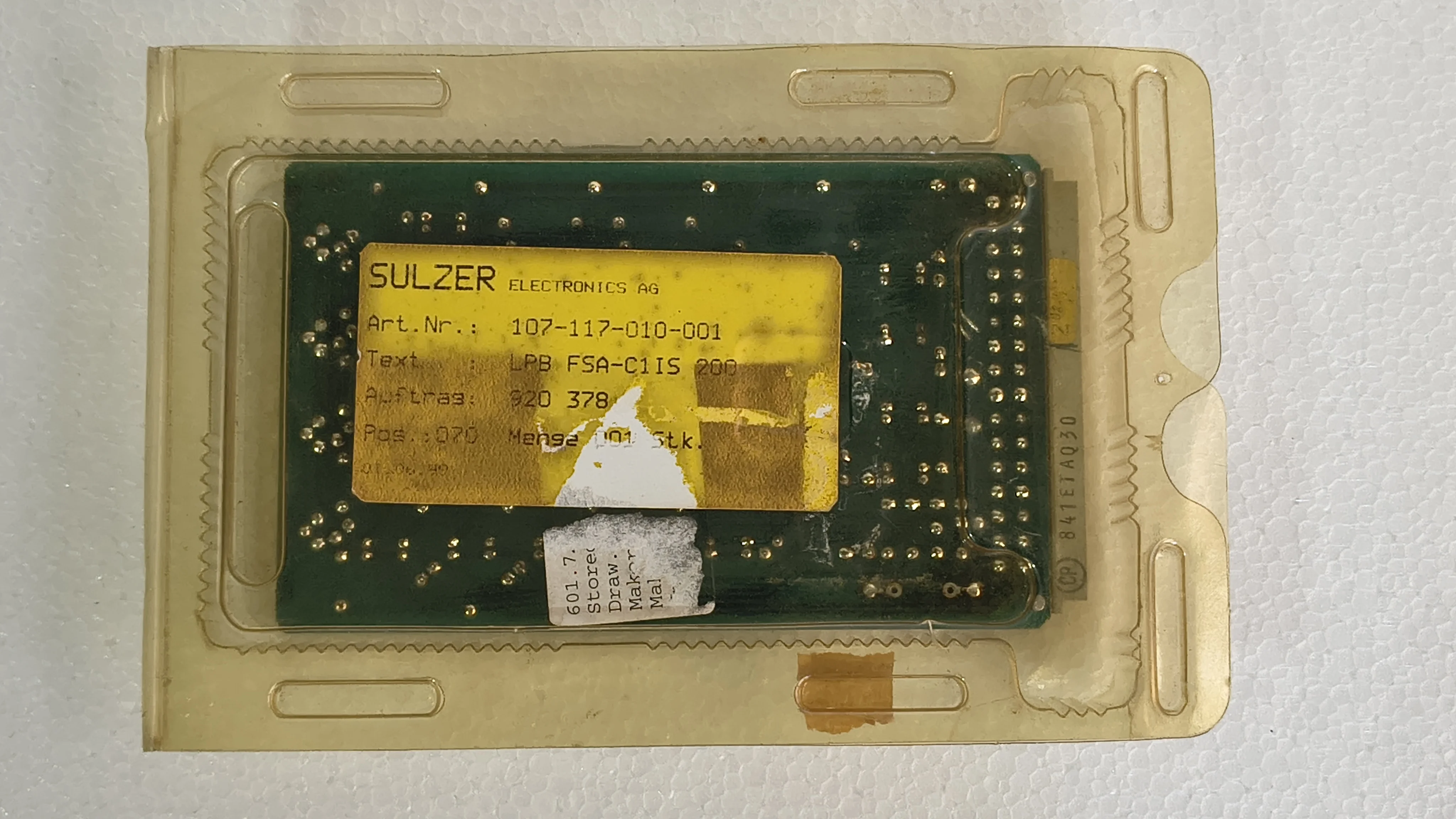 SULZER 107.117.010.001 INPUT RELAY CARD