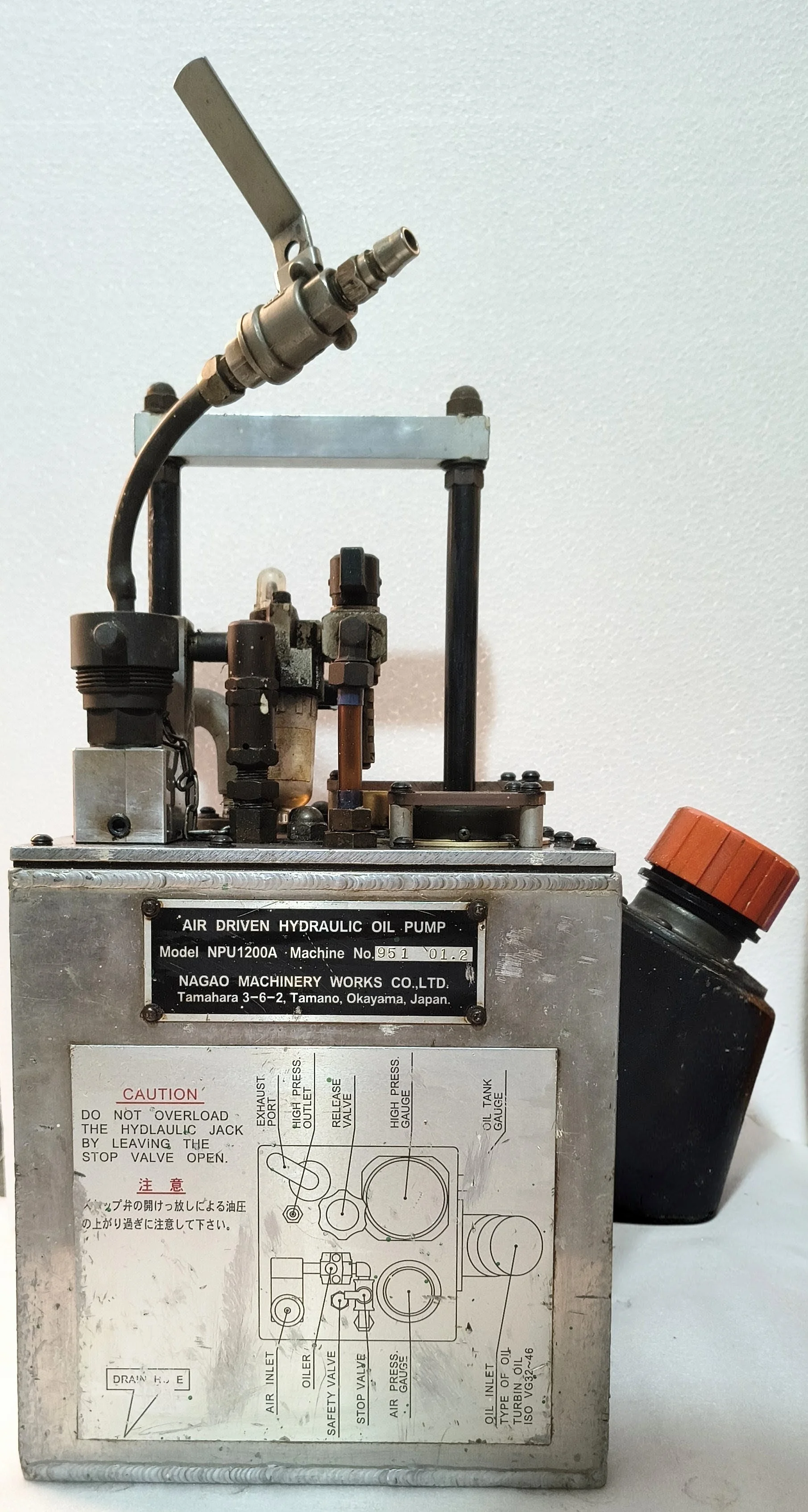 NAGAO MACHINERY NPU1200A AIR DIRVEN HYDRAULIC OIL PUMP