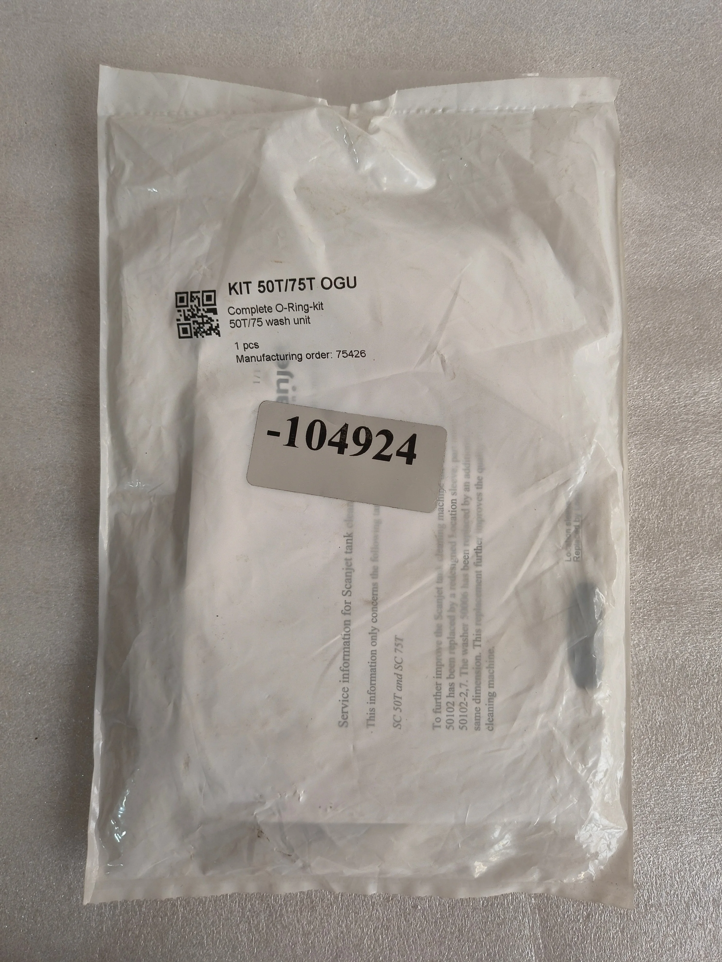 SCANJET TANK CLEANING MACHINE COMPLETE O-RING KIT 50T/75T 0GU WASH UNIT