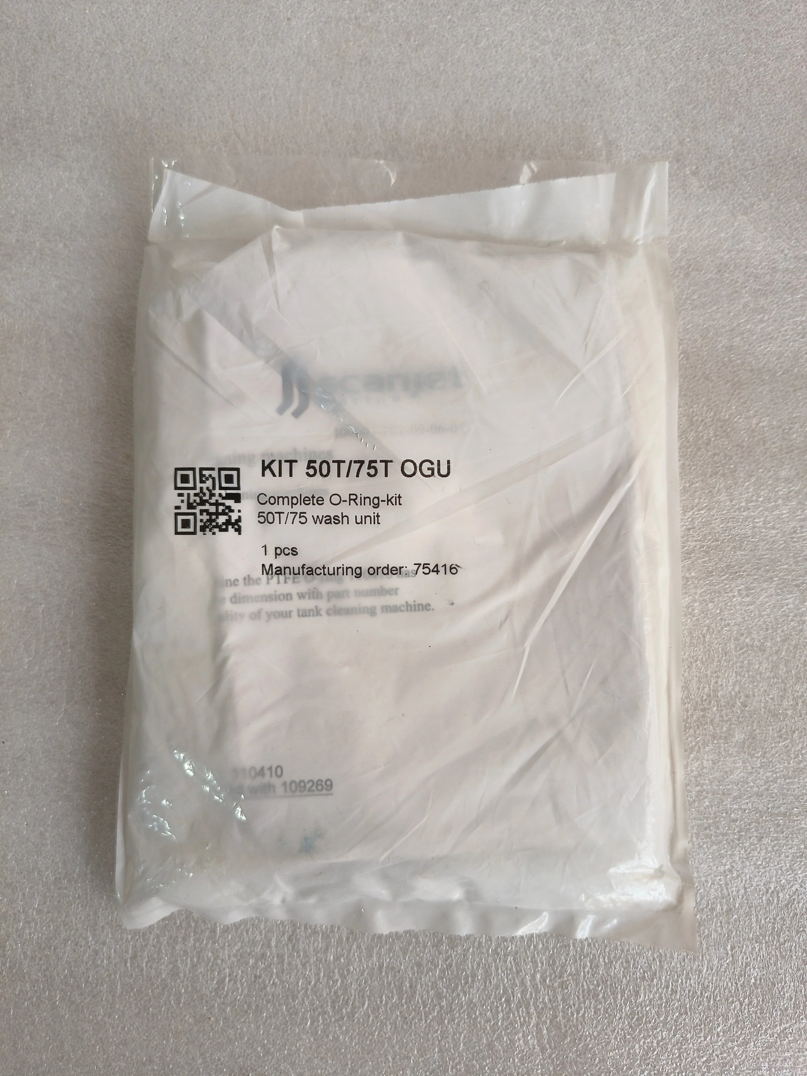 SCANJET TANK CLEANING MACHINE COMPLETE O-RING KIT 50T/75T 0GU WASH UNIT PN 75416