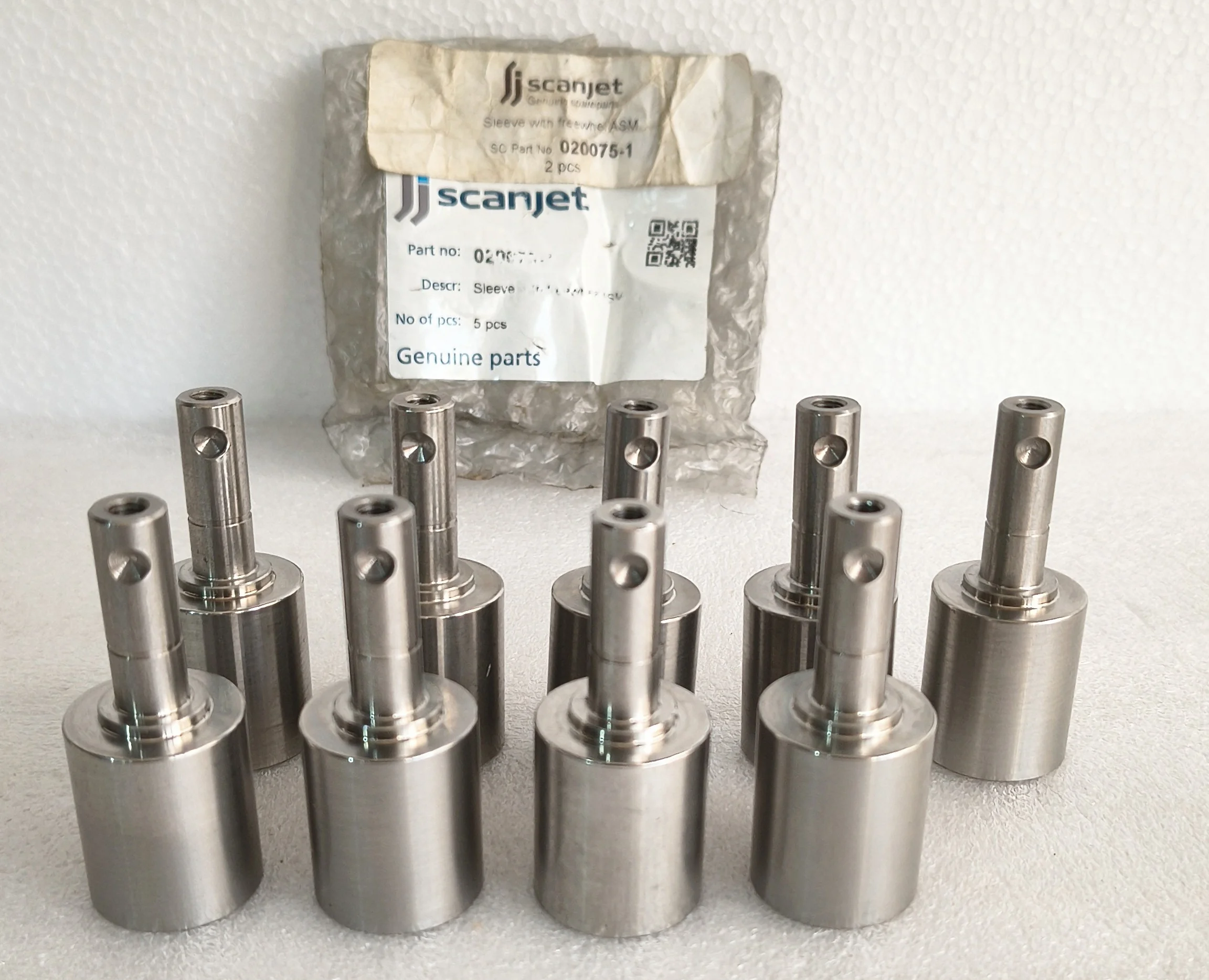 SCANJET TANK CLEANING MACHINE F.W.SLEEVE & FREE WHEEL P/N 020075 LOT OF 09 PCS