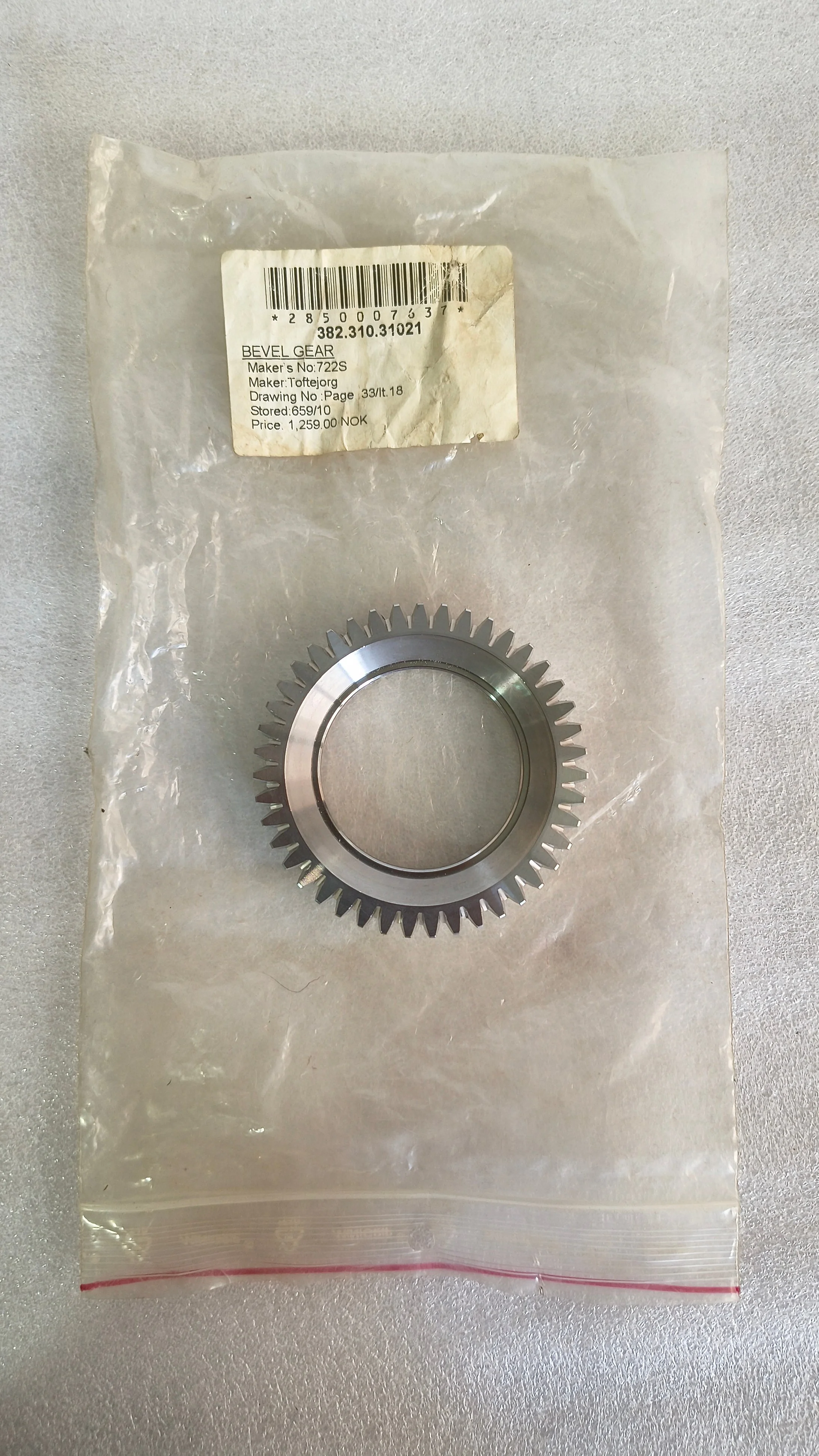 TOFTEGORJ TANK CLEANING 722S BEVEL GEAR