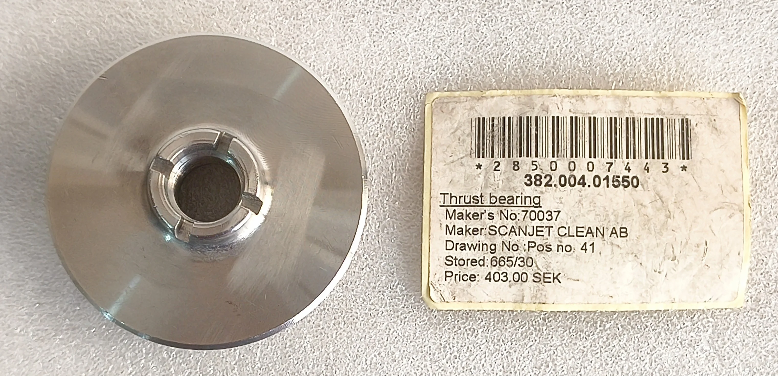 SCANJET TANK CLEANING 70037 THRUST BEARING