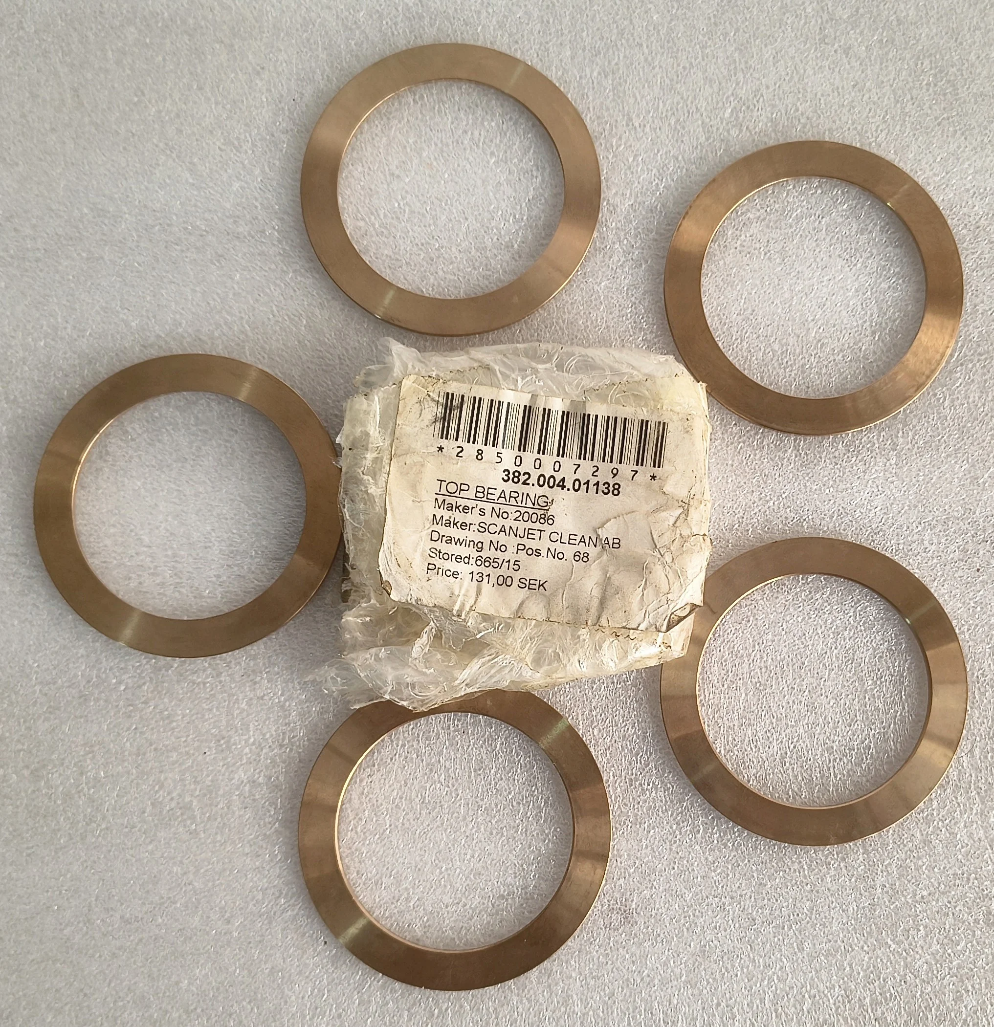 SCANJET TANK CLEANING 20086 TOP BEARING LOT OF 5 PIECES