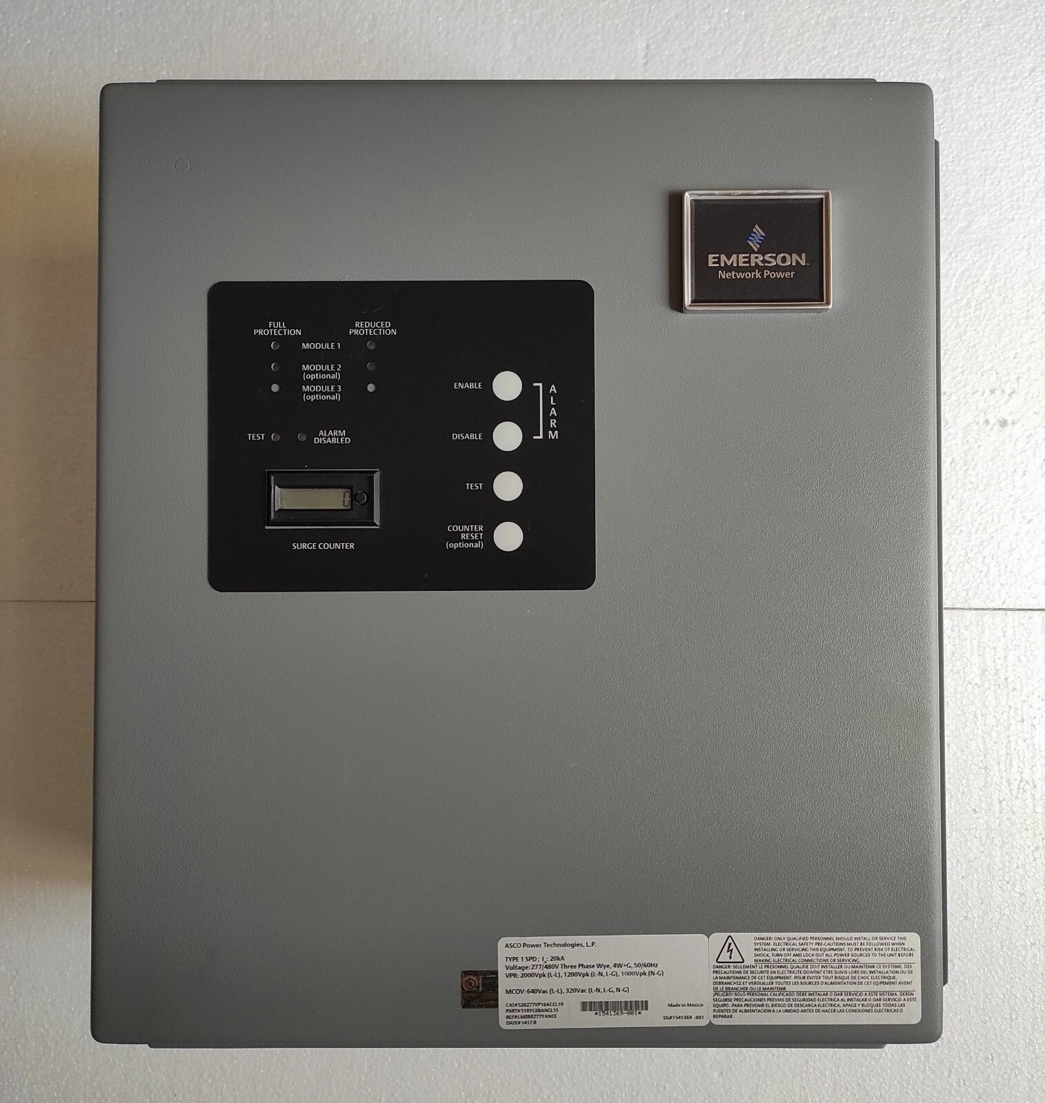 ASCO Emerson Series 510 Surge Protection Part# 510YC08ANCL1S ASCO Power Techno