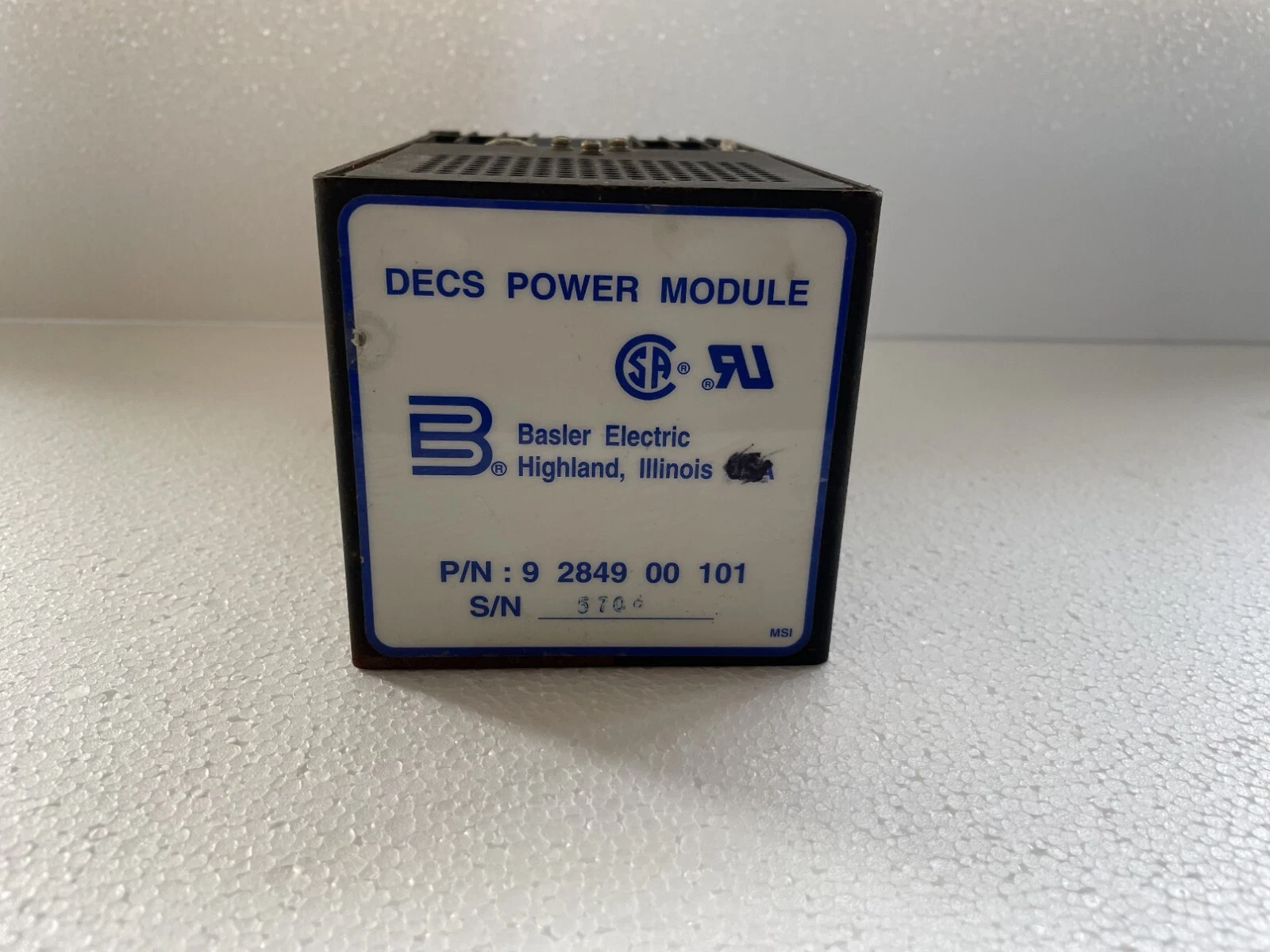 Basler Electric DECS 125-15-B2C1V Power Supply Module P/N: 9284900101