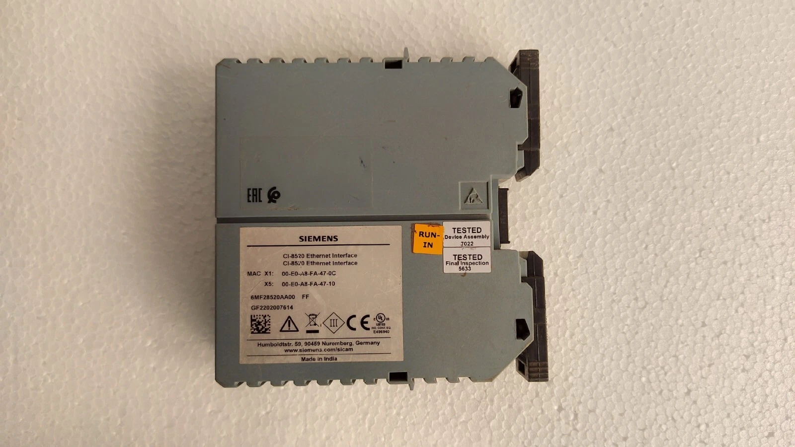 Siemens ci-8520 / CI-8520 Sicam A8000 Series Ethernet Interface Module