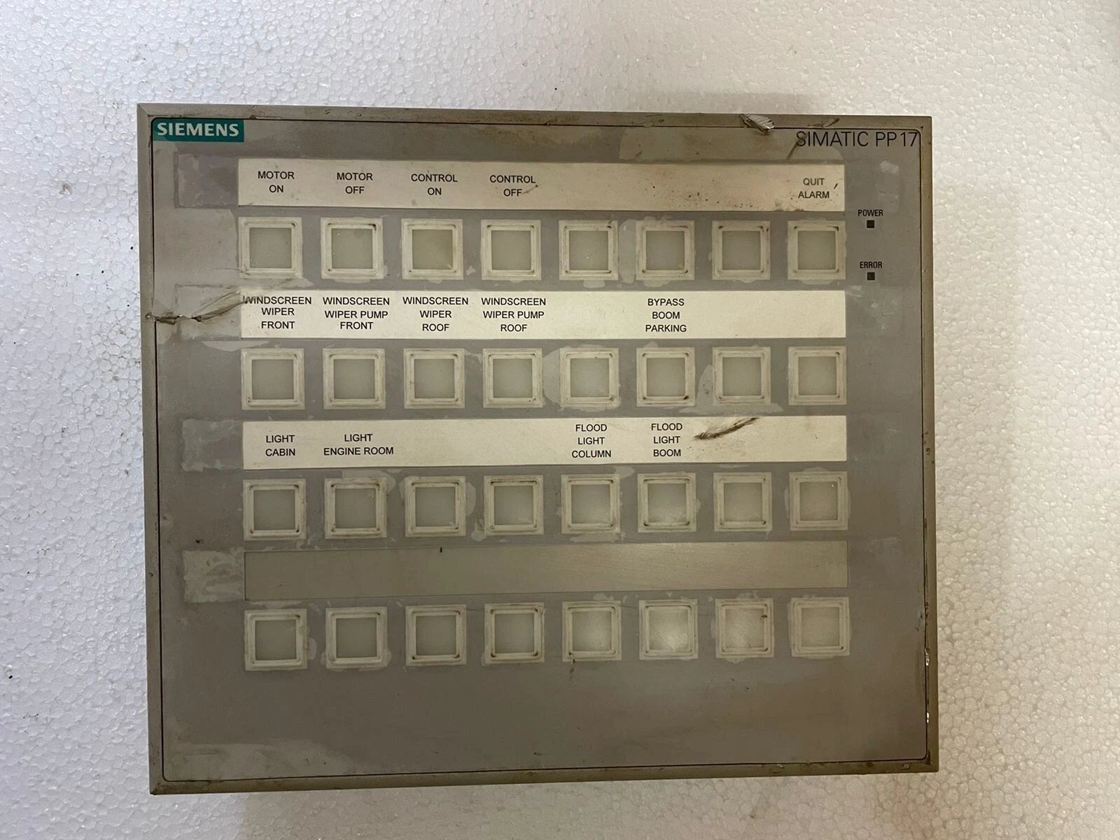Siemens PP17-II Push Button Panel / Siemens PP17 6AV3688-3ED13-0AX0