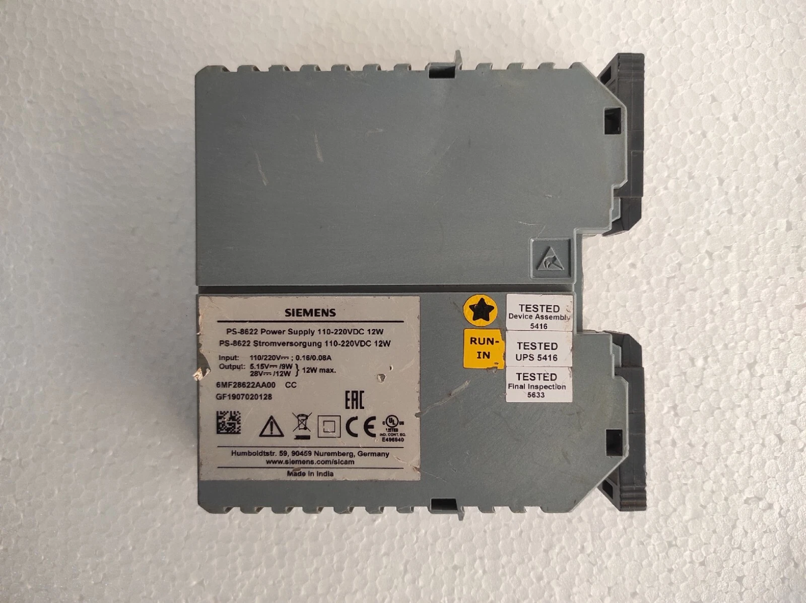 Siemens ps-8622 / PS-8622 Sicam A8000 Series Power Supply Module