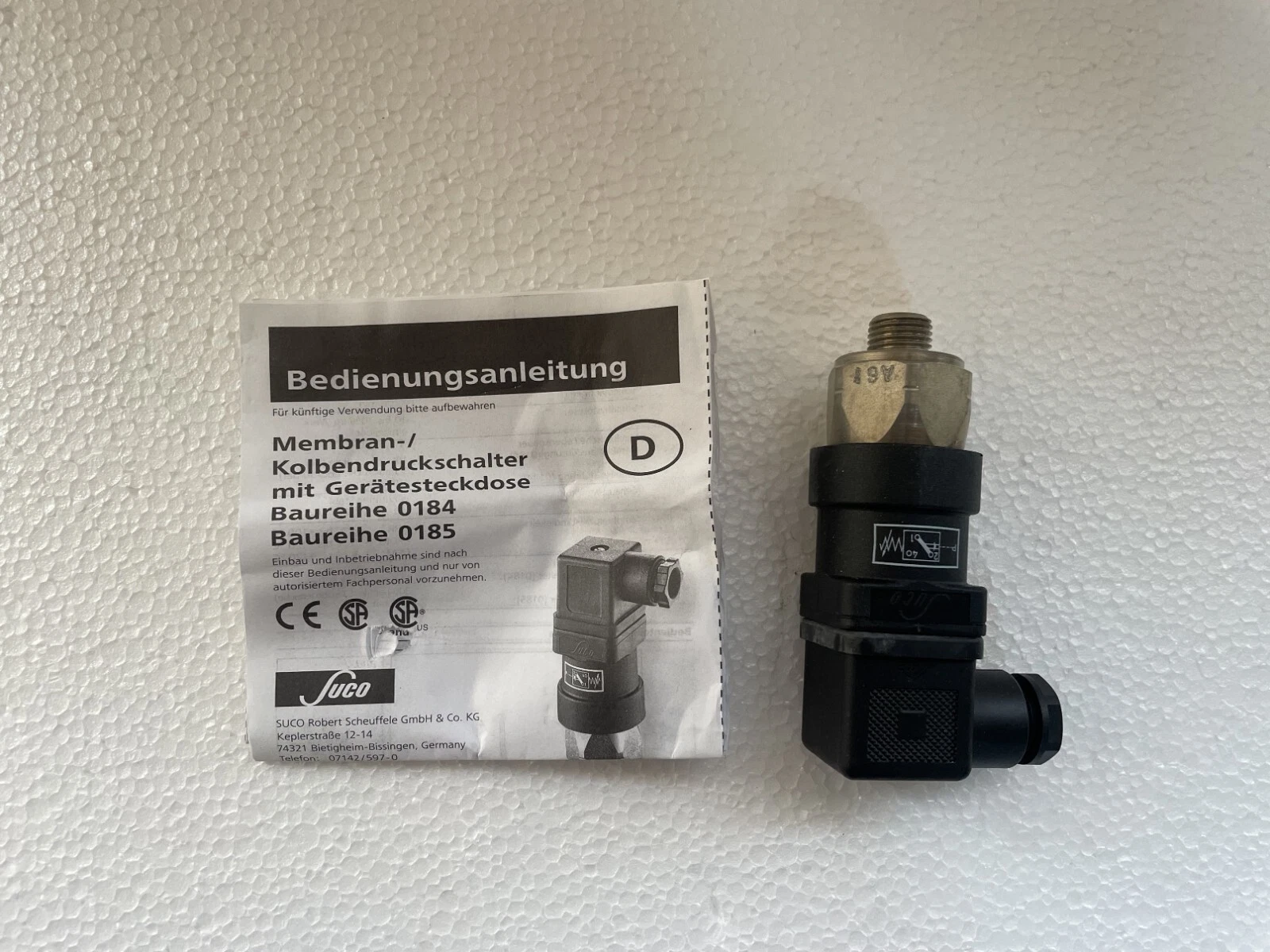 Suco 0184-46103-1-012 Diaphragm Pressure Switch 10 - 100 Bar *New*